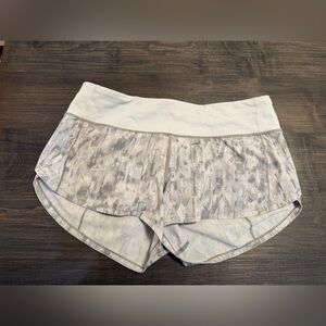 Lululemon White and Gray Patterned Athletics Shorts